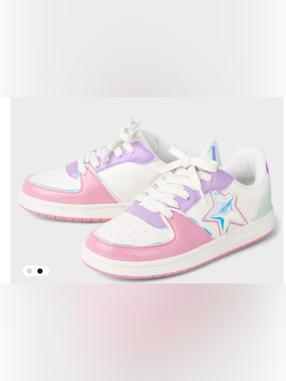 Girls Star Colorblock Low Top Sneakers - Multi size 12